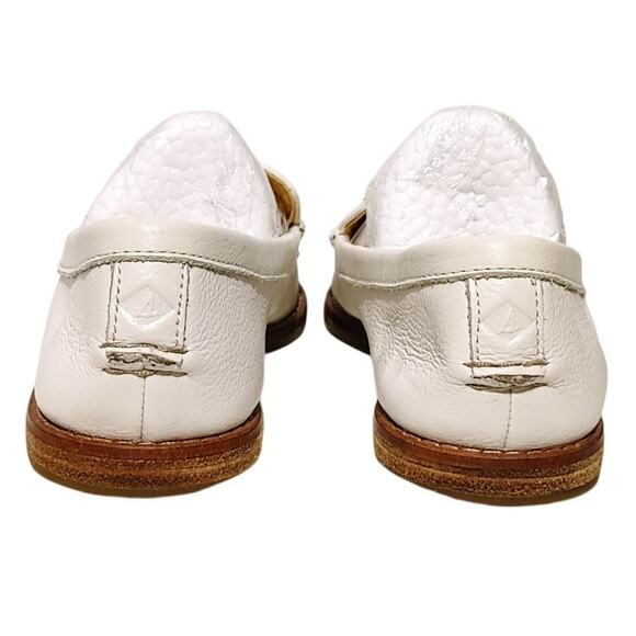Sperry Moc Toe Fringe Tasseled Almond Loafer Shoes Cream Leather Womens US 6 - Picture 4 of 7
